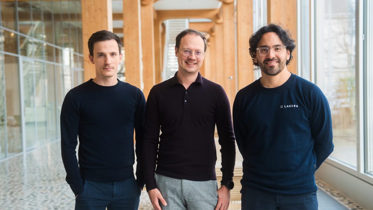 Lakera CEO David Haber (left) with Matthias Kraft (CPO) and Mateo Rojas-Carulla (CTO)